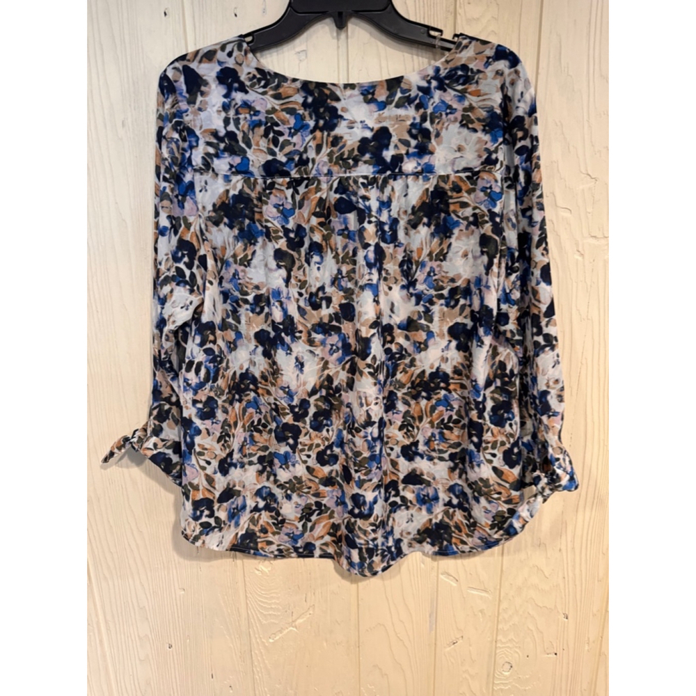 Zac & Rachel Blouse Large Blue White Floral - Picture 5 of 10